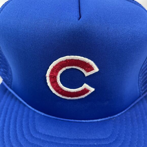 VINTAGE CHICAGO CUBS TRUCKER HAT CAP SNAPBACK MESH BACK ADJUSTABLE BASEBALL - Picture 3 of 9